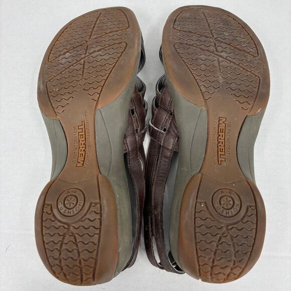 Merrell Sandals Womens Size 10 Brown Leather Sundial Braid Strappy Slingback - Picture 9 of 10